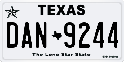 TX license plate DAN9244
