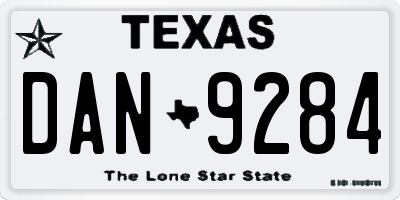 TX license plate DAN9284