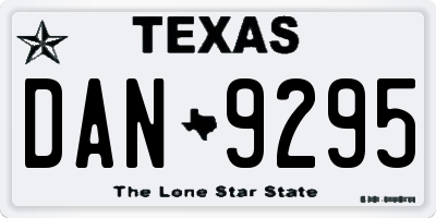 TX license plate DAN9295