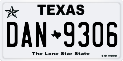 TX license plate DAN9306