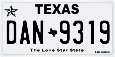 TX license plate DAN9319