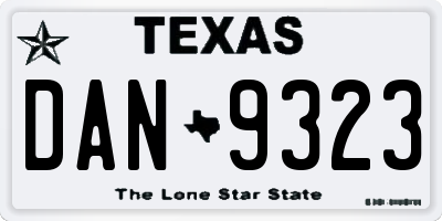 TX license plate DAN9323