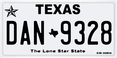 TX license plate DAN9328