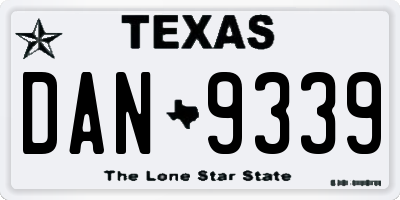 TX license plate DAN9339