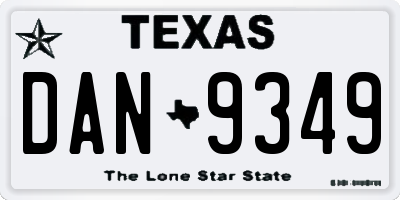 TX license plate DAN9349