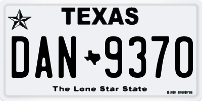 TX license plate DAN9370