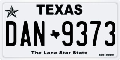 TX license plate DAN9373