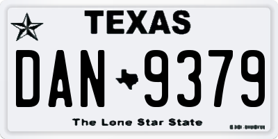 TX license plate DAN9379
