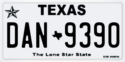 TX license plate DAN9390