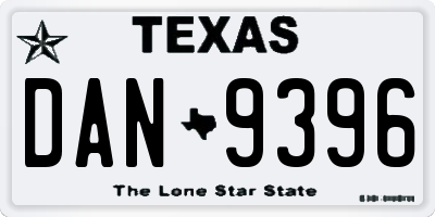 TX license plate DAN9396