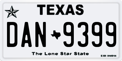 TX license plate DAN9399