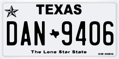 TX license plate DAN9406