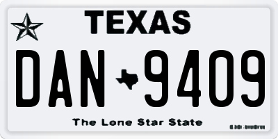 TX license plate DAN9409