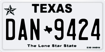 TX license plate DAN9424