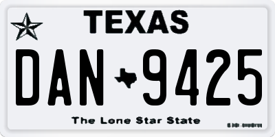 TX license plate DAN9425