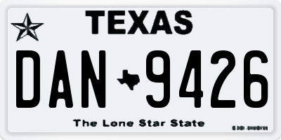TX license plate DAN9426