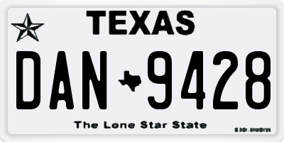TX license plate DAN9428