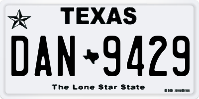 TX license plate DAN9429