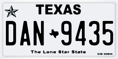 TX license plate DAN9435