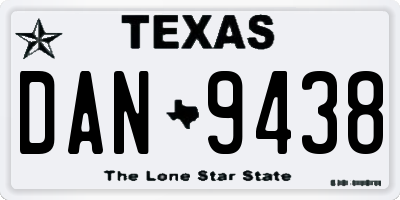 TX license plate DAN9438