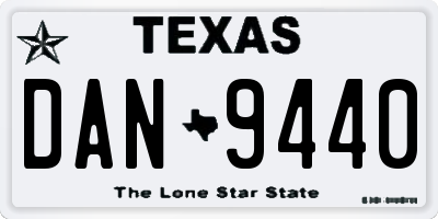 TX license plate DAN9440