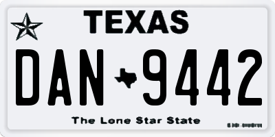 TX license plate DAN9442