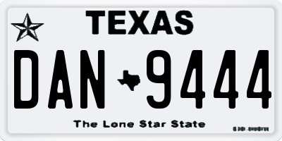 TX license plate DAN9444
