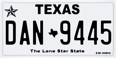 TX license plate DAN9445