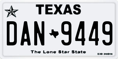 TX license plate DAN9449