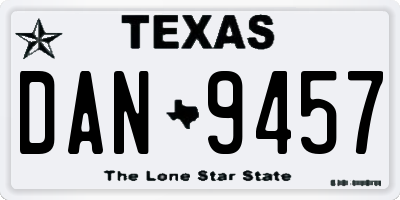 TX license plate DAN9457