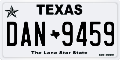 TX license plate DAN9459