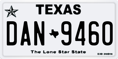TX license plate DAN9460