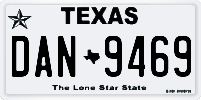 TX license plate DAN9469