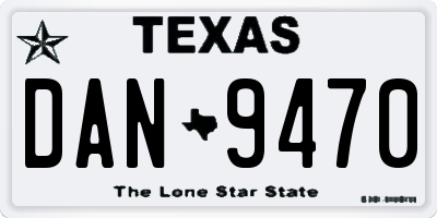 TX license plate DAN9470