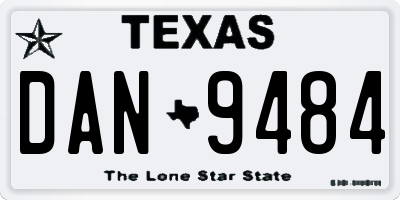 TX license plate DAN9484