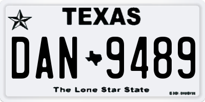 TX license plate DAN9489