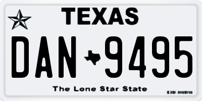 TX license plate DAN9495