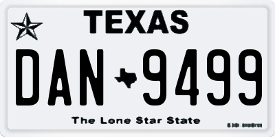 TX license plate DAN9499