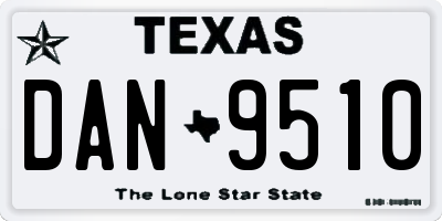 TX license plate DAN9510