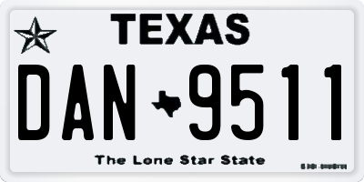 TX license plate DAN9511
