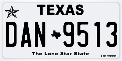 TX license plate DAN9513