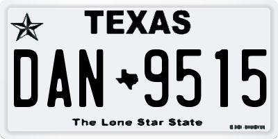 TX license plate DAN9515
