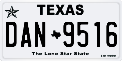 TX license plate DAN9516