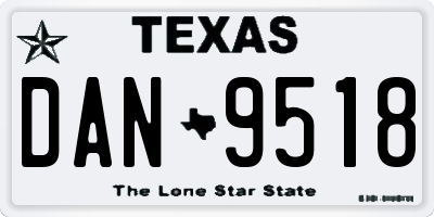 TX license plate DAN9518