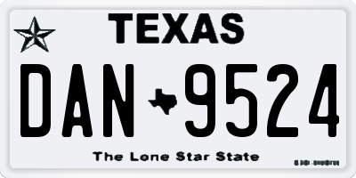 TX license plate DAN9524