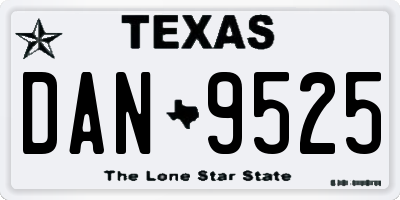 TX license plate DAN9525