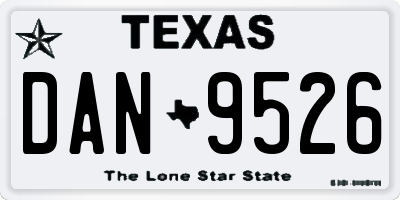TX license plate DAN9526