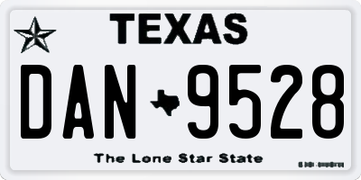 TX license plate DAN9528