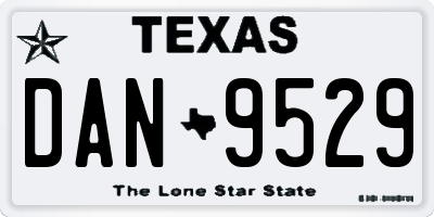 TX license plate DAN9529