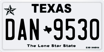 TX license plate DAN9530